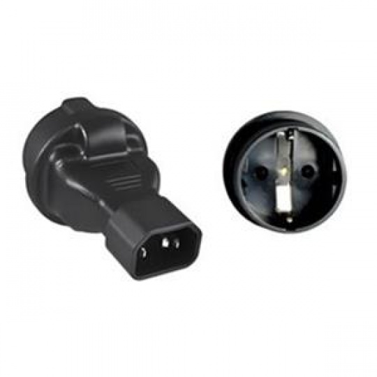 Premium Cord Adaptér IEC C14 male na SCHUKO CEE 7/3 female, napětí 230V, max.proud 10A