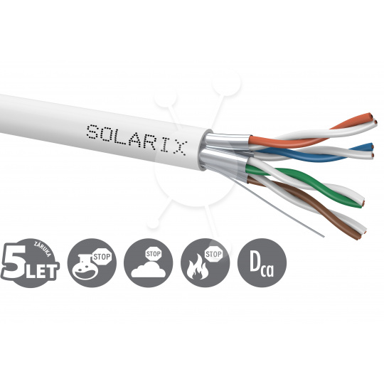 Instalační kabel Solarix CAT6A STP LSOH Dca-s1,d2,a1 500m/cívka SXKD-6A-STP-LSOH