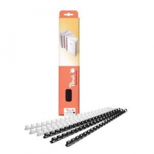 PEACH vazací hřbet Binding Combs 21 Rg A4 8mm, bílý, 100ks