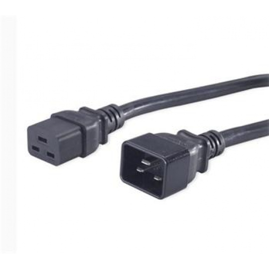 PremiumCord Kabel síťový prodlužovací 230V/16A, konektory IEC 320 C19 - IEC 320 C20, 3m