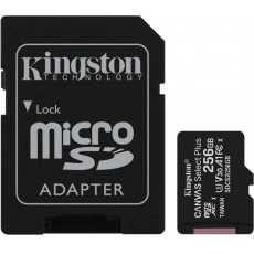 Kingston CANVAS SELECT PLUS/micro SDXC/256GB/100MBps/UHS-I U3 / Class 10/+ Adaptér