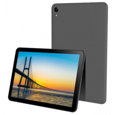 Tablet iGET SMART L203, 10.1" 1920x1200 IPS, 1.6 GHz Quad Core procesor, 3 GB RAM a 32 GB ROM, 5.0 MPix + 2.0 MPix, 5 000 mAh, WiFi, BT, GPS, 4G/LTE a Android 10. Barva černá/kovová šedá.