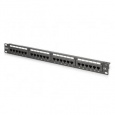 DIGITUS CAT 6, Class E Patch panel, nestíněný 24portový RJ45, 8P8C, LSA, 1U, rackový mount