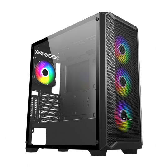 FSP ATX Midi Tower CMT591A/Midi Tower/Transpar./Černá