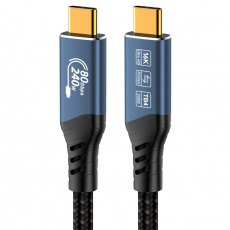 PremiumCord USB4™ Version2.0 80Gbps 16K@60Hz 240W Thunderbolt 3 a 4 kabel 1m PremiumCord USB4™ Version2.0 80Gbps 16K@60Hz 240W Thunderbolt 3 a 4 kabel 1m