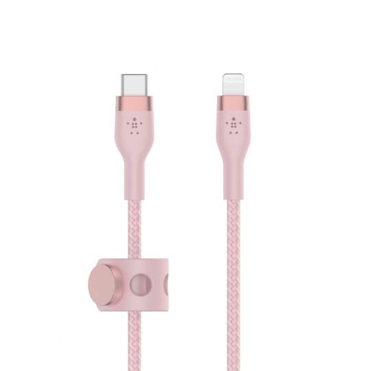 Belkin kabel USB-C s konektorem LTG,3M růžový pletený