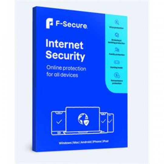 F-Secure INTERNET SECURITY pro 3 zařízení na 1 rok - CZ elektronicky