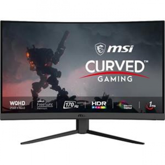 MSI Gaming monitor G27CQ4 E2, 27" zakřivený /2560x1440 (WQHD)/VA LED, 170Hz/1ms/3000:1/250cd / m2/ 2xHDMI/DP