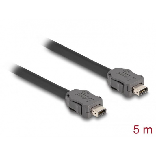 Delock ze zástrčkového konektoru Cable ix Industrial®( A-kódovaný) na zástrčkový konektor Cat.7, délky 5 m