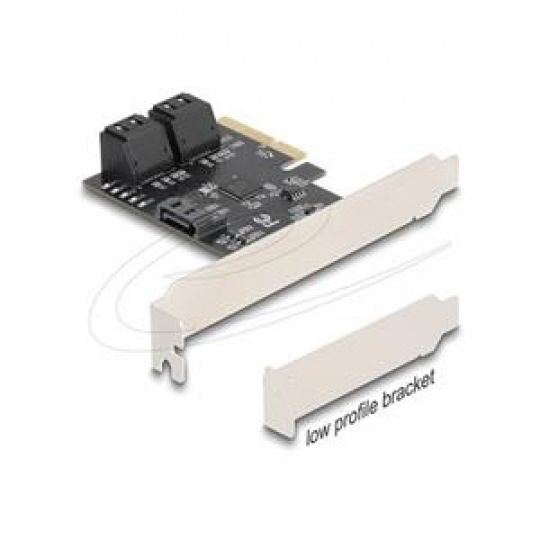 Delock Pětiportový řadič SATA karty PCI Express x4 - Low Profile Delock Pětiportový řadič SATA karty PCI Express x4 - Low Profile