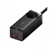 Baseus Rychlonabíječka do sítě GaN3 Pro, 2x USB-C, 2x USB + AC 100W s kabelem USB-C/USB-C černá Baseus Rychlonabíječka do sítě GaN3 Pro, 2x USB-C, 2x USB + AC 100W s kabelem USB-C/USB-C černá