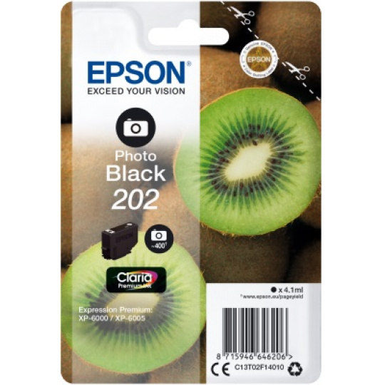 EPSON ink Fotočerná 202 Premium - singlepack, 4,1ml, 400s, standard