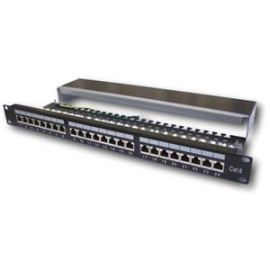 DATACOM Patch panel 19" STP 24 port CAT6 LSA 1U BK (3x8p) / VL