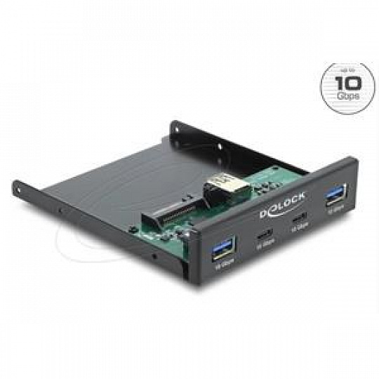 Delock Přední panel, 3.5”, USB 10 Gbps, 2 x USB Type-C + 2 x USB Typ-A Delock Přední panel, 3.5”, USB 10 Gbps, 2 x USB Type-C + 2 x USB Typ-A