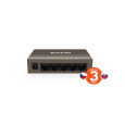 Tenda TEF1005D - 5x 10/100Mbps Switch, Fanless-bez ventilátorů, ochrana proti přepětí, Auto MDI/MDIX