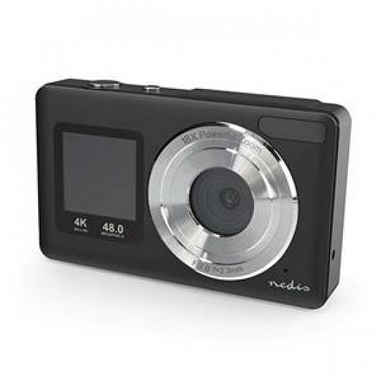 Nedis PCAM2530BK - Digitální Fotoaparát| Duální Obrazovka | 48 MPixel | 4K@30fps | 5 MPixel CMOS | Černá