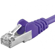 PremiumCord Patch kabel CAT6a S-FTP, RJ45-RJ45, AWG 26/7 1,5m, fialová