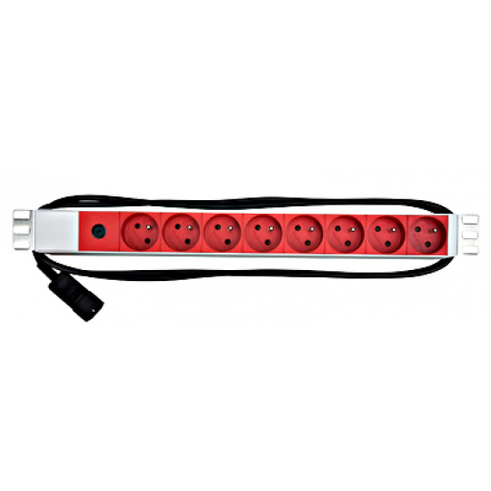 Napájecí panel PDU 19",8xČSN,1xC14,10A,1U,kabel 2m