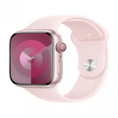 Apple Watch Series 9 Cellular 45mm Růžový hliník se světle růžovým sportovním řemínkem M/L