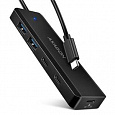 AXAGON HUE-C2C, 4× USB 5Gbps TRAVEL hub, 2× USB-A + 2× USB-C, USB-C napájení, kabel USB-C 19cm