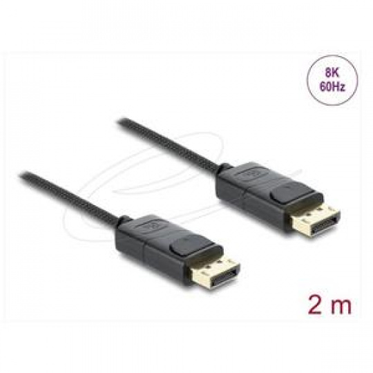 Delock Koaxiální kabel DisplayPort 8K 60 Hz s pleteným opláštěním 2 m