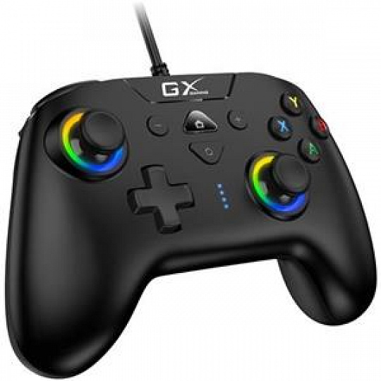 Genius GX Gaming GX-23UV, Gamepad, drátový, duální vibrace, pro PC, Switch, Switch Lite, PS4, PS3, Android, USB, černý Genius GX Gaming GX-23UV, Gamepad, drátový, duální vibrace, pro PC, Switch, Switch Lite, PS4, PS3, Android, USB, černý