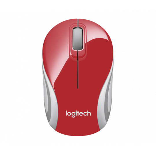 myš Logitech Mini Wireless Mouse M187, nano USB, červená