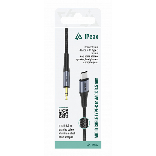 ADAPTÉR USB-C / 3,5 MM JACK 1,5 M ČERNÝ ADAPTÉR USB-C / 3,5 MM JACK 1,5 M ČERNÝ
