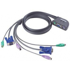 Aten 2-port KVM PS/2 mini, 1.2m kabely