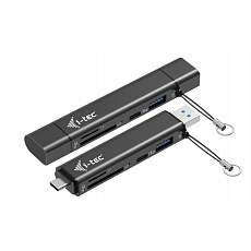 i-tec USB-C/USB-A Dongle SD/microSD card reader + 2x USB port (1x USB-A, 1x USB-C) i-tec USB-C/USB-A Dongle SD/microSD card reader + 2x USB port (1x USB-A, 1x USB-C)