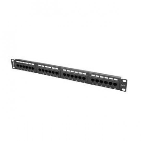 LANBERG PATCH PANEL 24 PORT 1U 19” CAT.6 BLACK