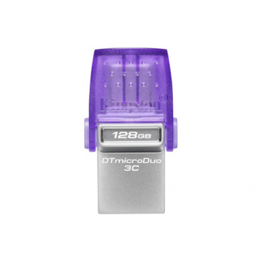 Kingston DataTraveler MicroDuo 3C/128GB/200MBps/USB 3.2/USB-A + USB-C/Fialová