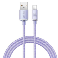 Baseus CAJY000405 Crystal Shine Series Datový Kabel USB - USB-C 100W 1,2m Purple Baseus CAJY000405 Crystal Shine Series Datový Kabel USB - USB-C 100W 1,2m Purple