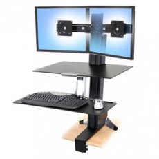 ERGOTRON WorkFit-S, Dual Sit-Stand, nastavitelný stolní držák pro 2 monitory,kláv.+myš.+odkl. plocha ERGOTRON WorkFit-S, Dual Sit-Stand, nastavitelný stolní držák pro 2 monitory,kláv.+myš.+odkl. plocha