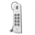 Belkin přepěťová ochrana BSV804 - 8-zásuvka, 2xUSB/2.4A, 2m