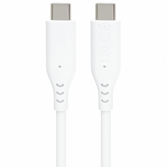 PremiumCord silikonový USB-C 60W, bílý, 1.5m