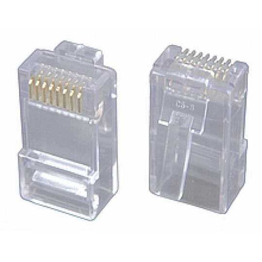 Konektor RJ45 CAT5E UTP 8p8c pro licnu 100ks bal.