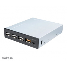 AKASA USB nabíjecí panel 3x USB 2.0 + 1x USB fast