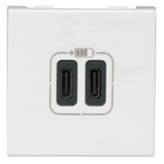 Double USB Type-C + Type-C charging sockets Mosaic Double USB Type-C + Type-C charging sockets Mosaic