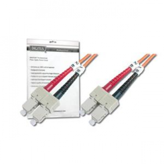 DIGITUS Fiber Optic Patch Cord, SC to SC, Multimode,OM2, 50/125 µ, Duplex Length 10m