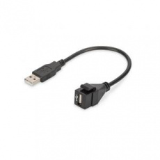 DIGITUS Keystone jack USB 2.0 pro DN-93832, 16 cm kabel, černý (RAL 9005) DIGITUS Keystone jack USB 2.0 pro DN-93832, 16 cm kabel, černý (RAL 9005)