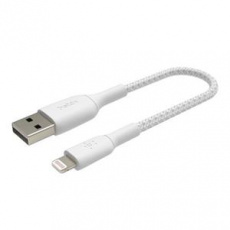 Belkin BOOST CHARGE™ Lightning/USB-A kabel, 15cm, bílý - odolný Belkin BOOST CHARGE™ Lightning/USB-A kabel, 15cm, bílý - odolný