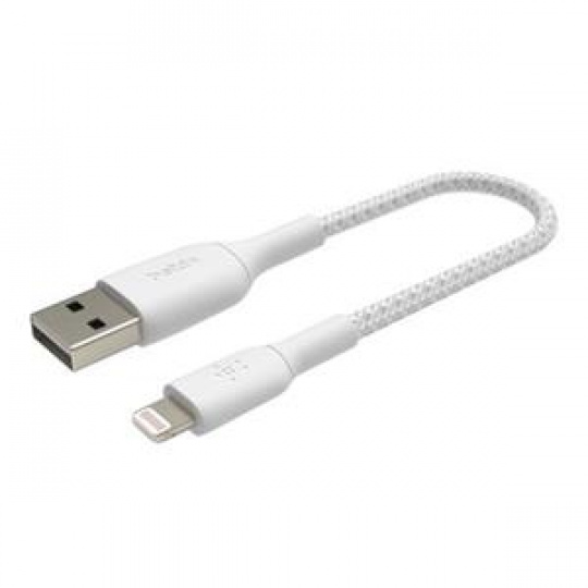 Belkin Lightning kabel, 15cm, bílý - odolný