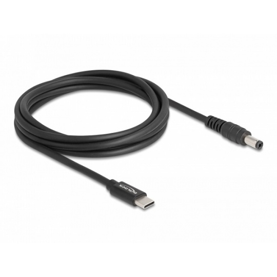 Delock Nabíjecí kabel pro laptop, ze zástrčky rozhraní USB Type-C™ na zástrčku 5,5 x 2,1 mm