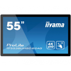 55" iiyama TF5538UHSC-B2AG: IPS, 4K, capacitive, 15P, 500cd/m2, VGA, HDMI, DP, DVI, 24/7, černý 55" iiyama TF5538UHSC-B2AG: IPS, 4K, capacitive, 15P, 500cd/m2, VGA, HDMI, DP, DVI, 24/7, černý