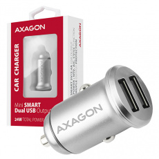 AXAGON PWC-5V4, mini SMART nabíječka do auta, 2x port 5V-2.4A + 2.4A, 24W AXAGON PWC-5V4, mini SMART nabíječka do auta, 2x port 5V-2.4A + 2.4A, 24W
