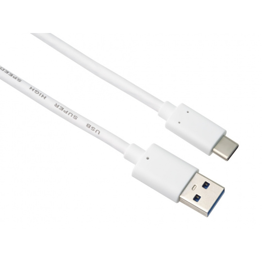 PremiumCord kabel USB-C - USB 3.0 A (USB 3.2 generation 2, 3A, 10Gbit/s)  3m bílá