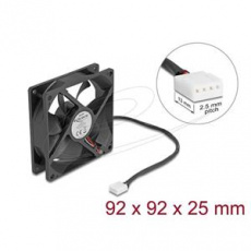 Delock Axiální ventilátor: 24 V DC, 92 x 92 x 25 mm, černý Delock Axiální ventilátor: 24 V DC, 92 x 92 x 25 mm, černý