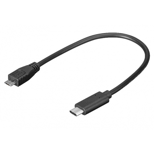 PremiumCord adaptér USB-C - microUSB 2.0, 0,2m