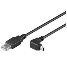 PremiumCord miniUSB 2.0, A-B, 5pinů, 90°, 1.8m